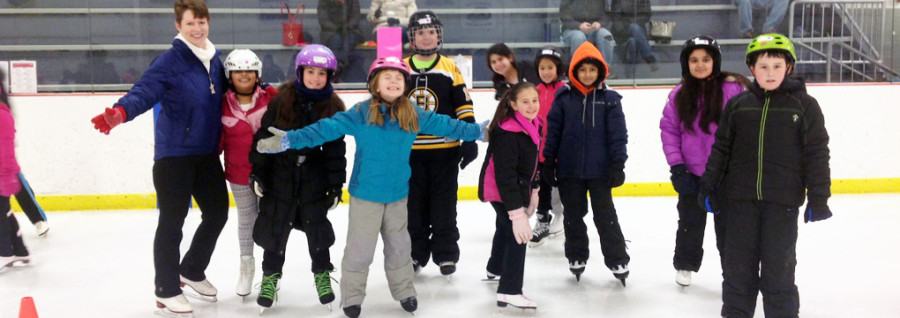 Group of skaters on the ice.