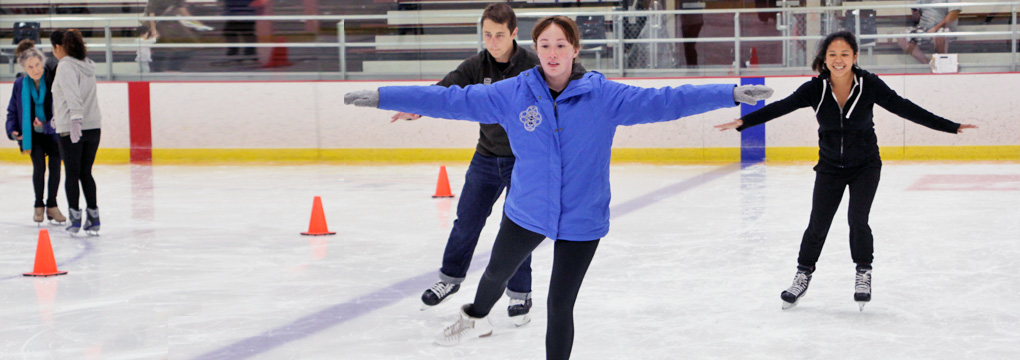 Adult skating lessons at the Somerville Campus
